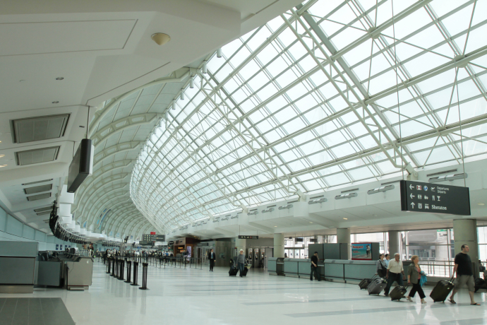 Toronto Pearson Airport has two terminals (T1 and T3).